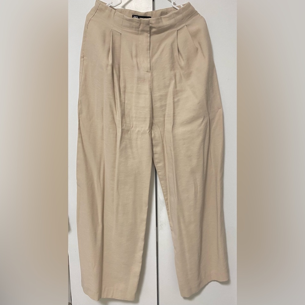 Zara Cream Wide Leg Pants